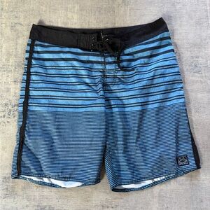 EUC Jacks Surf Blue Striped Men's Board Shorts | Swim Trunks 34